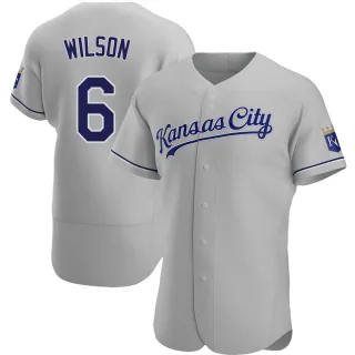 Authentic Men's Willie Wilson Kansas City Royals Road Jersey - Gray